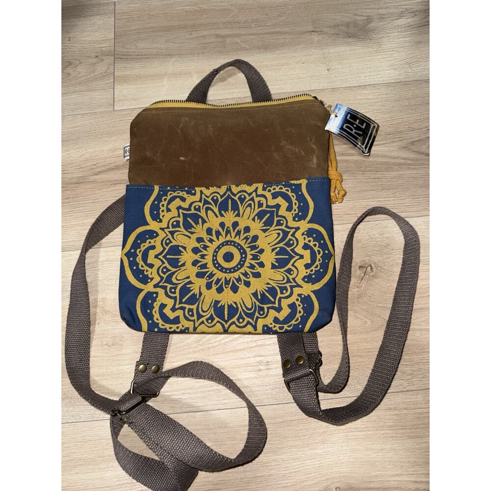New RACHEL ELISE Canvas Mandala BACKPACK Travel Purse MADE USA Artisan BAG